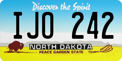 ND license plate IJO242
