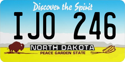 ND license plate IJO246