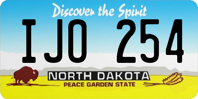 ND license plate IJO254
