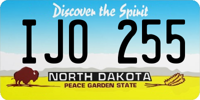 ND license plate IJO255