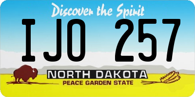 ND license plate IJO257