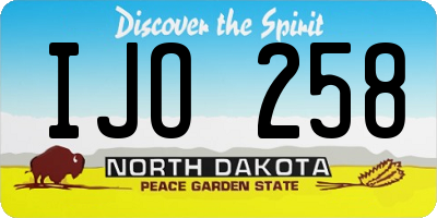 ND license plate IJO258
