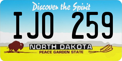 ND license plate IJO259