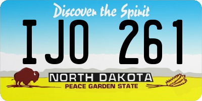 ND license plate IJO261