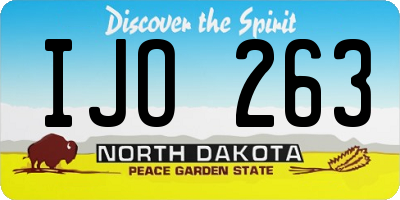 ND license plate IJO263