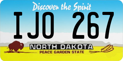ND license plate IJO267