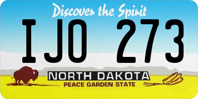 ND license plate IJO273