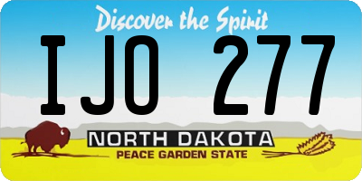 ND license plate IJO277