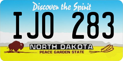ND license plate IJO283