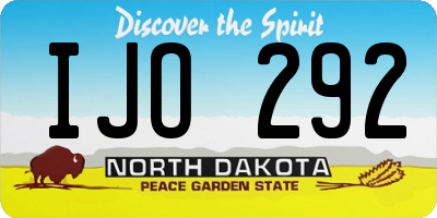ND license plate IJO292