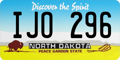ND license plate IJO296