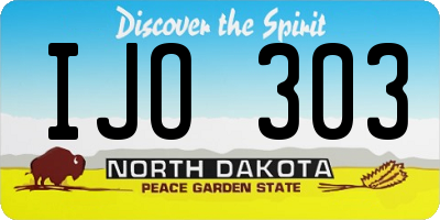 ND license plate IJO303