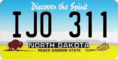 ND license plate IJO311
