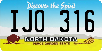 ND license plate IJO316