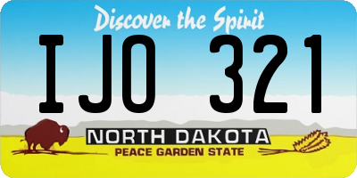ND license plate IJO321