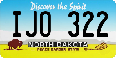 ND license plate IJO322