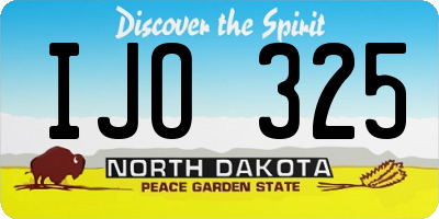 ND license plate IJO325
