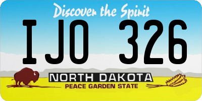 ND license plate IJO326