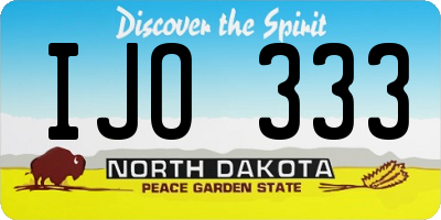 ND license plate IJO333