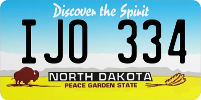 ND license plate IJO334