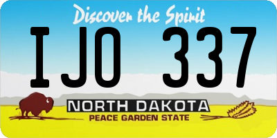 ND license plate IJO337