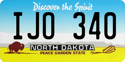 ND license plate IJO340