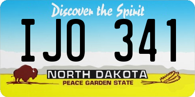 ND license plate IJO341