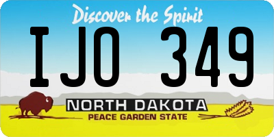 ND license plate IJO349