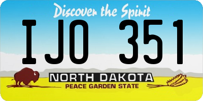 ND license plate IJO351