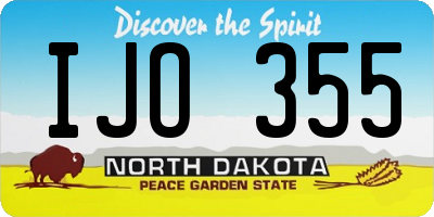 ND license plate IJO355
