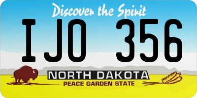 ND license plate IJO356