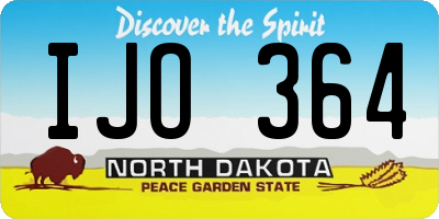 ND license plate IJO364