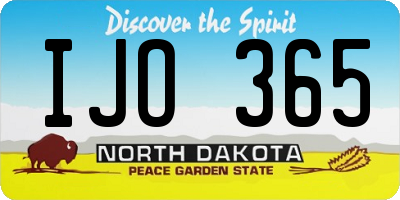 ND license plate IJO365