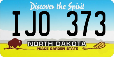 ND license plate IJO373