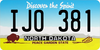 ND license plate IJO381