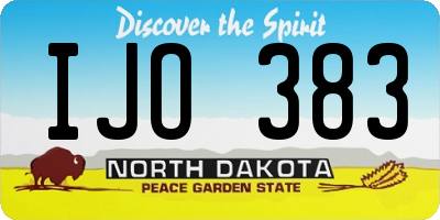ND license plate IJO383