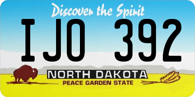 ND license plate IJO392