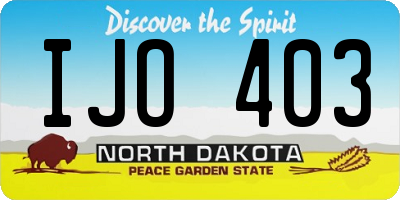 ND license plate IJO403