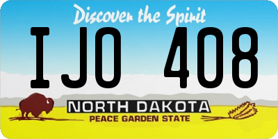 ND license plate IJO408