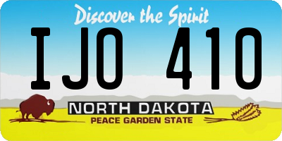 ND license plate IJO410