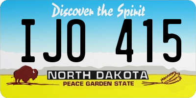 ND license plate IJO415
