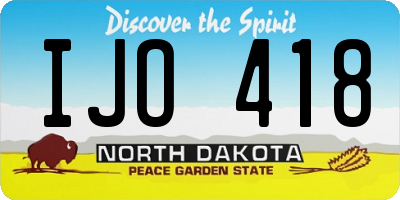 ND license plate IJO418