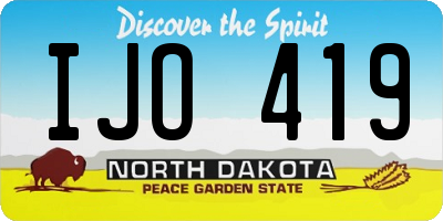 ND license plate IJO419