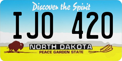 ND license plate IJO420