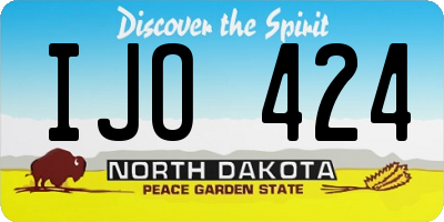 ND license plate IJO424