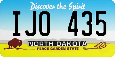 ND license plate IJO435