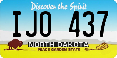 ND license plate IJO437