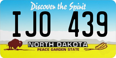ND license plate IJO439