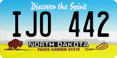 ND license plate IJO442