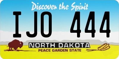 ND license plate IJO444